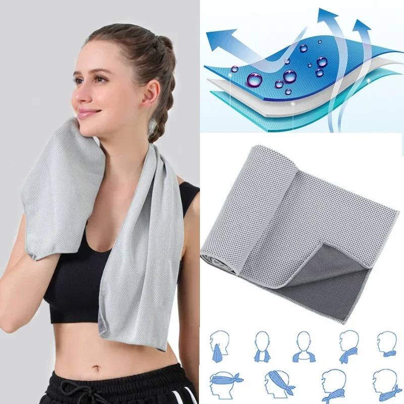 Quick Dry Cooling Towel with Portable Case for Sports Fitness and Outdoor Activities