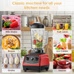 BioloMix 2200W 3HP BPA-Free Commercial Blender with Variable Speed, Pulse Control, Tamper and US Plug – Red