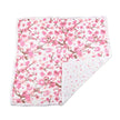 Cherry Blossom muslin blanket featuring delicate pink floral design, perfect for wrapping babies in softness.