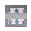 Cotton crib sheet featuring colorful robot design, ideal for a nursery and ensuring comfort for your baby.