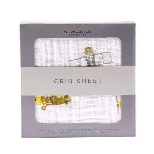 Airplane Animals Crib Sheet featuring cute airplane designs on a soft cotton fabric.