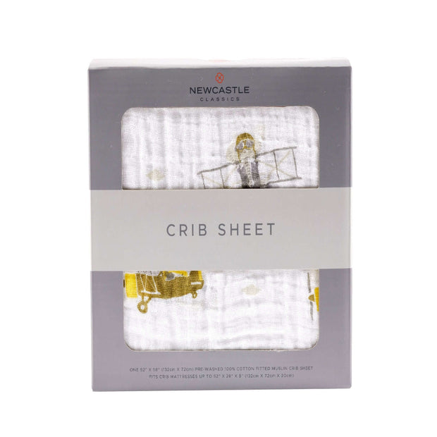Airplane Animals Crib Sheet featuring cute airplane designs on a soft cotton fabric.