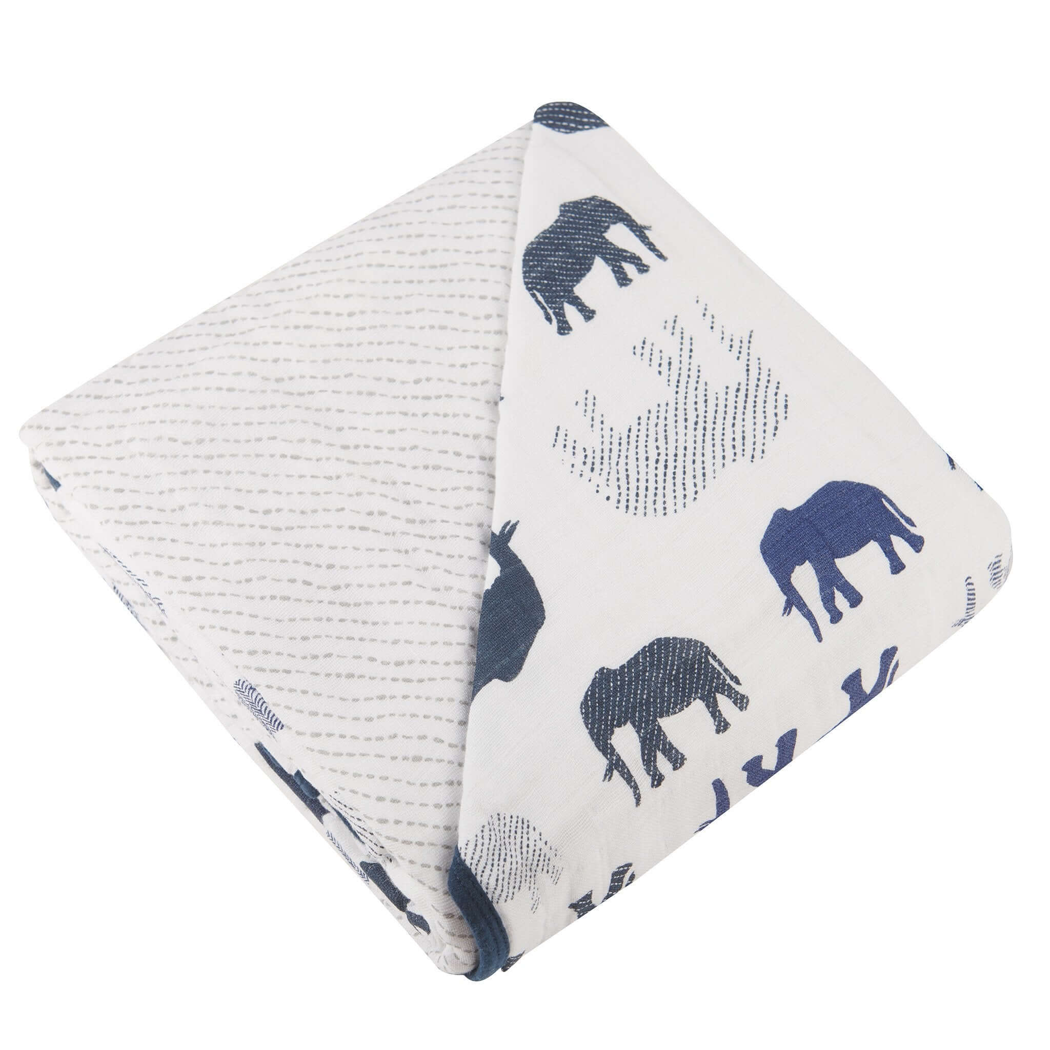 Blue Elephants Blanket featuring playful elephant patterns, perfect for cozying up with your loved ones.