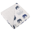 Blue Elephants Blanket featuring playful elephant patterns, perfect for cozying up with your loved ones.