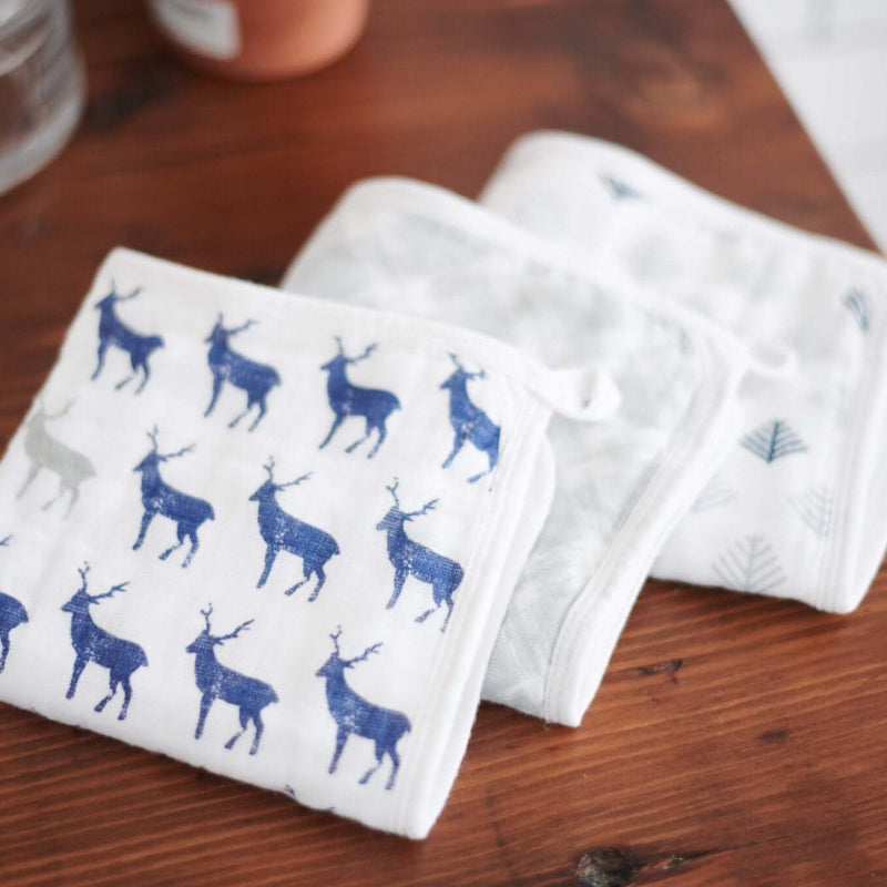 Blue Deer Washcloth 3PK