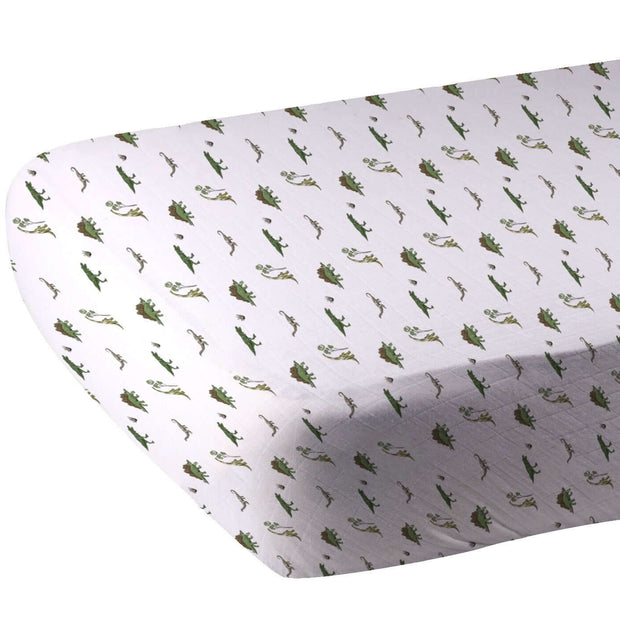 Dino Days Muslin Crib Sheet