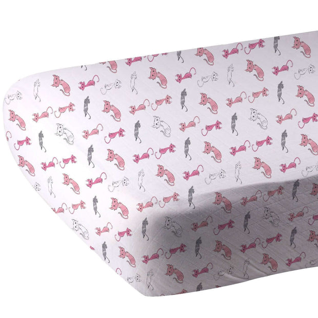 Playful Kitty Crib Sheet