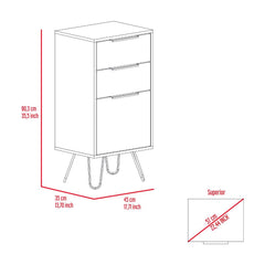 Light Dresser Skyoner, Hairpin Legs, Superior Top,Three Drawers, Light