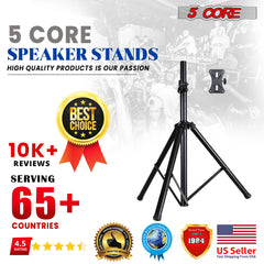 5Core Speaker Stand Tripod Tall Adjustable 72 Inch DJ Studio Monitor