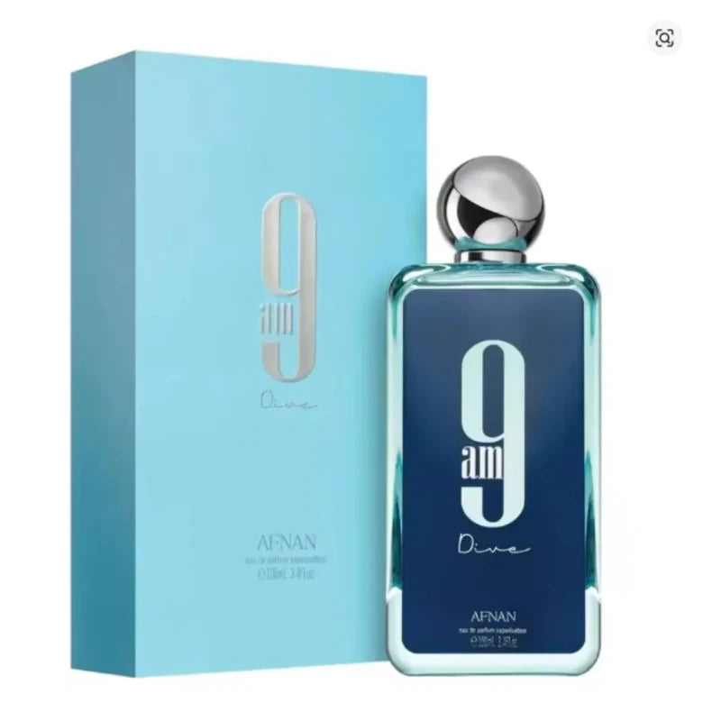 Afnan 9 AM Dive Eau De Parfum 100ml Unisex Fresh Aquatic Citrus Fragrance