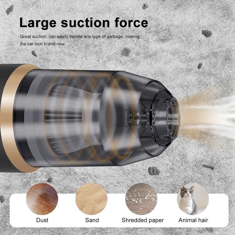 Wireless Car Vacuum Cleaner Portable High Power Handheld Vacuum for Car, Bedroom & Carpet Cleaning