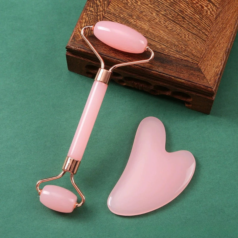 3Pcs Ice Facial Roller & Gua Sha Massage Set – Cooling Face Lifting and Skin Care Beauty Tools