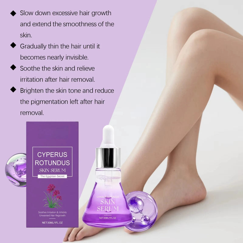 Cyperus Rotundus Skin Serum – Natural Hair Growth Inhibitor Essence for Body Hair Care & Skin Moisturizing