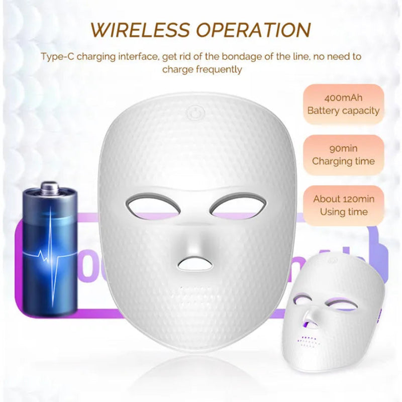 Forever Lily Wireless 7 Color LED Mask Touch Button 60×3 LEDs Photon Facial Beauty Mask