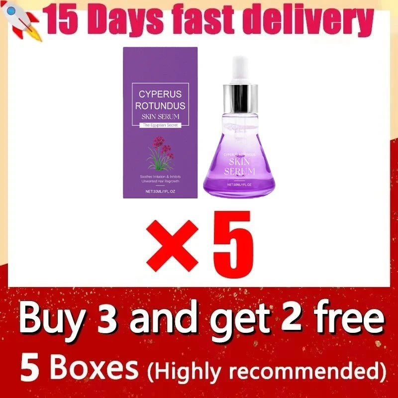 Cyperus Rotundus Skin Serum – Natural Hair Growth Inhibitor Essence for Body Hair Care & Skin Moisturizing