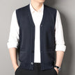 Men’s Knitted V-Neck Button-Up Sweater Vest Cardigan with Pockets