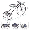 Decorative Bicycle-Shaped Metal Plant Stand with Multiple Pot Holders