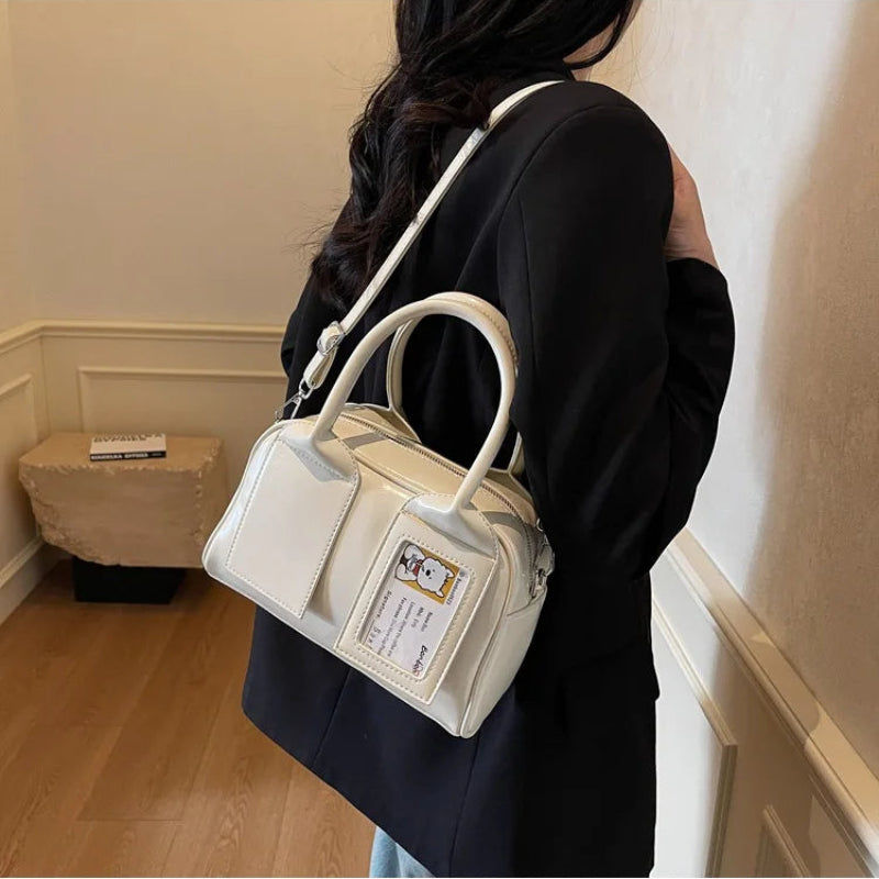 Women’s Transparent Display Window Crossbody Handbag with Top Handles