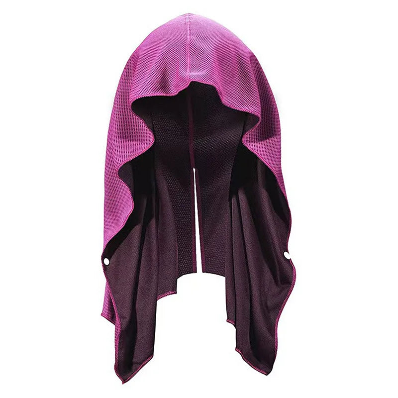Cooling Hoodie Towel UPF50+ Sun Protection – Quick Drying Cooling Head & Neck Wrap for Sports, Gym & Outdoor Activities