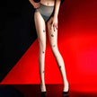 Sexy Women Oil Glossy Shiny Stockings Butterfly Hollow Out Sheer Seamless Shaping Pantyhose Open Crotch Exotic Tights