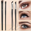 2-Piece Angled Eyeliner Brush Set – Precision Slanted Makeup Brushes for Eyeliner, Brows & Detail Work (Black or Silver)