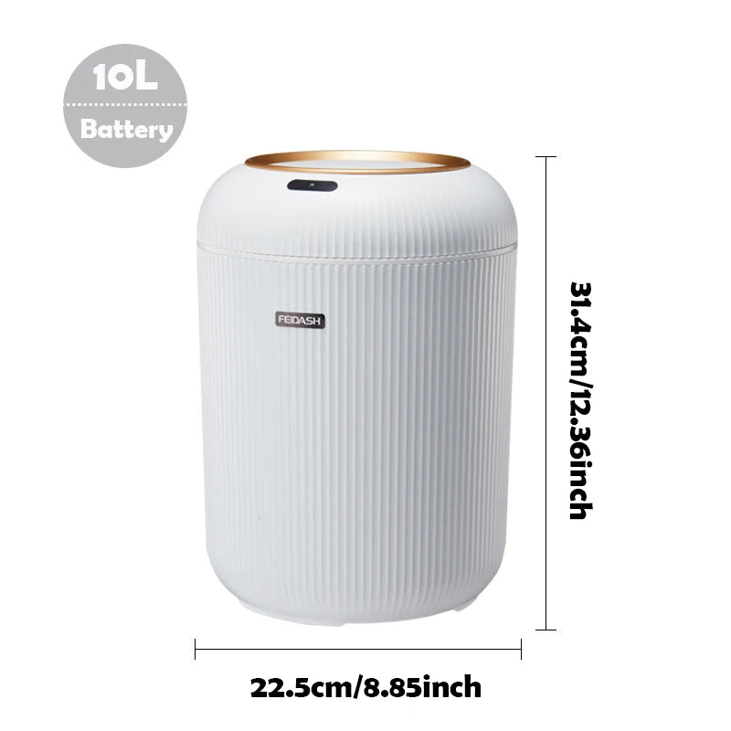 Automatic Smart Trash Can with Lid – Small Plastic Motion Sensor Waste Bin for Bedroom, Bathroom & Kitchen