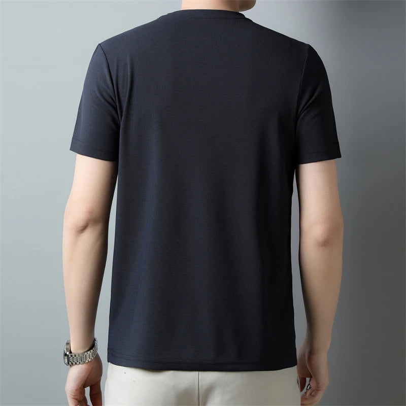 Men’s Solid V-Neck Short-Sleeve Casual T-Shirt – Multiple Colors