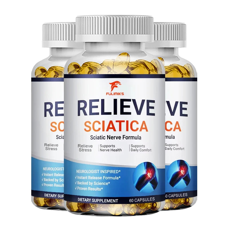 Relieve Sciatica Capsules - Helps Relieve Joint Pain Supports Daily Nervous System, Bone & Nerve Health Balances Inflammation