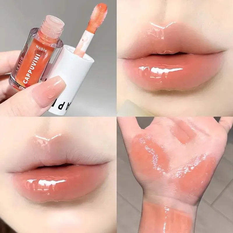 Temperature Changing Lip Gloss – Crystal Mirror Lip Glaze Plumper with Moisturizing Lip Oil Finish