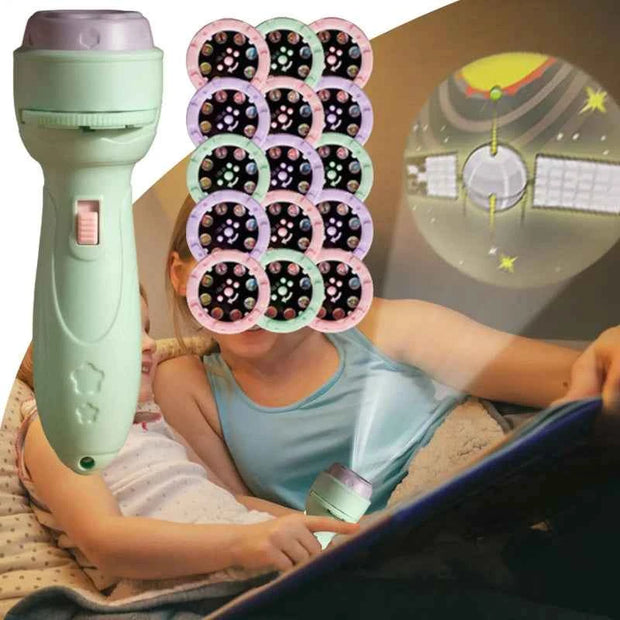 Kids Flashlight Projector 120 Patterns Projector Toys for Kids Preschool Learning Cartoon Torch Light Projection Flashlight