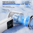 100-Speed Folding Handheld Cooling Fan with TEC Ice Cooling, LED Display & Neck-Hanging Design
