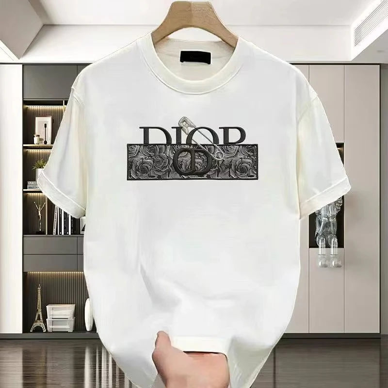 Patterned Print Short Sleeve 2026 Summer Short Sleeve Luxury Versatile Cotton Breathable Printed T-shirt for Men and Women
