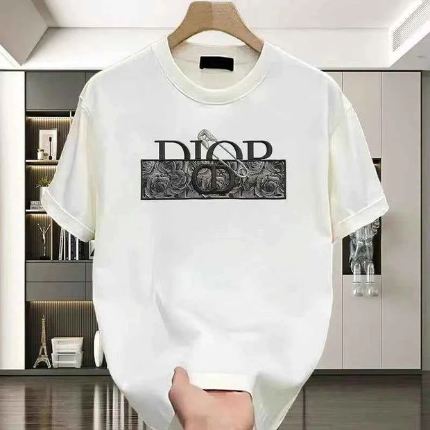 Patterned Print Short Sleeve 2026 Summer Short Sleeve Luxury Versatile Cotton Breathable Printed T-shirt for Men and Women