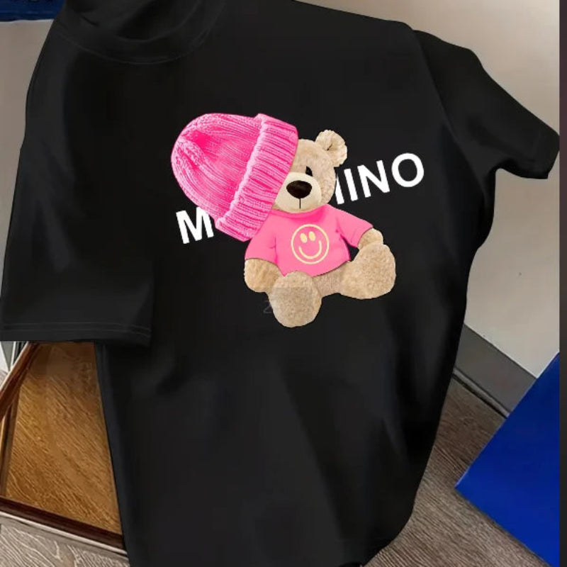 MOSCHINO Women’s Teddy Bear Graphic Crew Neck Short Sleeve T-Shirt