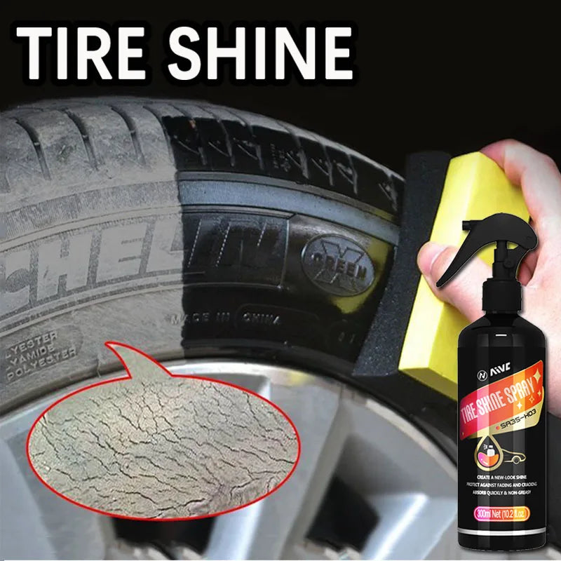 Tire Black Shine Spray High Gloss Rubber Tire Restorer