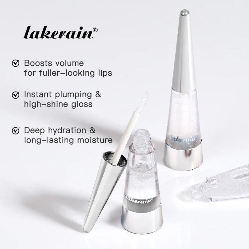 Lakerain Lip Plumper Gloss – Deep Hydration High-Shine Volumizing Lip Moisturizer