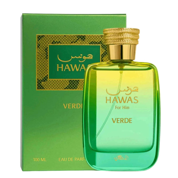 Hawas Verde Men's Perfume 3.38oz Zesty Citrus Green Leaf Aroma Clean Invigorating Masculine Scent