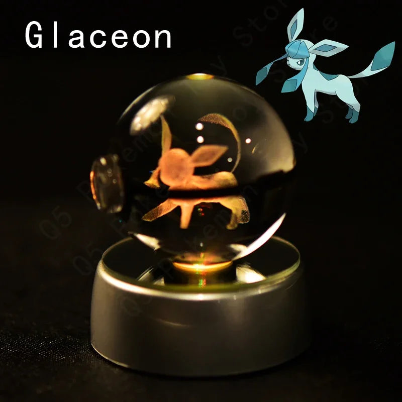 3D Pokémon Crystal Ball 5cm with Multicolor LED Base