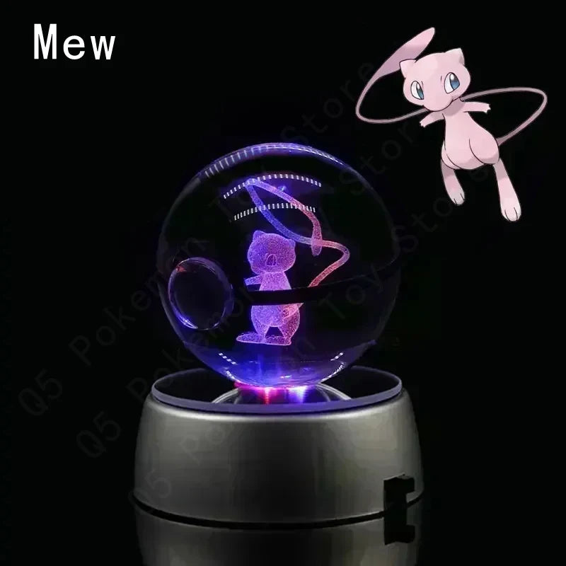 Potdemiel 3D Pokémon Crystal Ball 5cm with LED Lamp Base