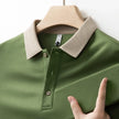 Men's Business Casual Long Sleeve Polo Shirt – Solid Color Versatile Top