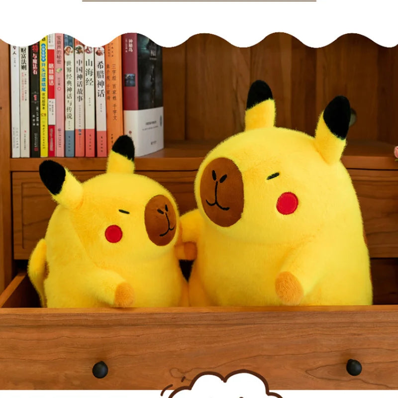 Pikachu Capybara Plush Toy – Yellow Soft Stuffed Pillow, 30, 38 & 50 cm