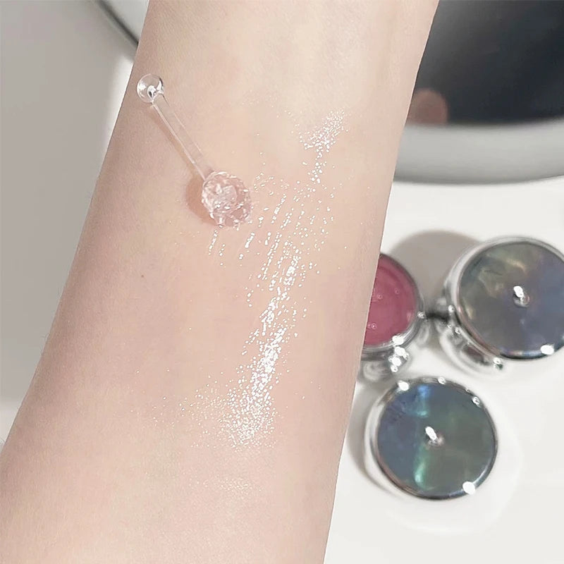 D&Xi Peach Little Silver Jar Lip Balm – Moisturizing Lip Care Jelly with Hydrating Lip Gloss Finish