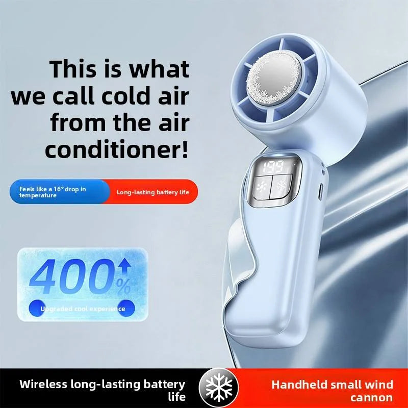 Lenovo 199-Speed Foldable Ice Cooling Handheld Fan with Type-C Charging & Digital Display