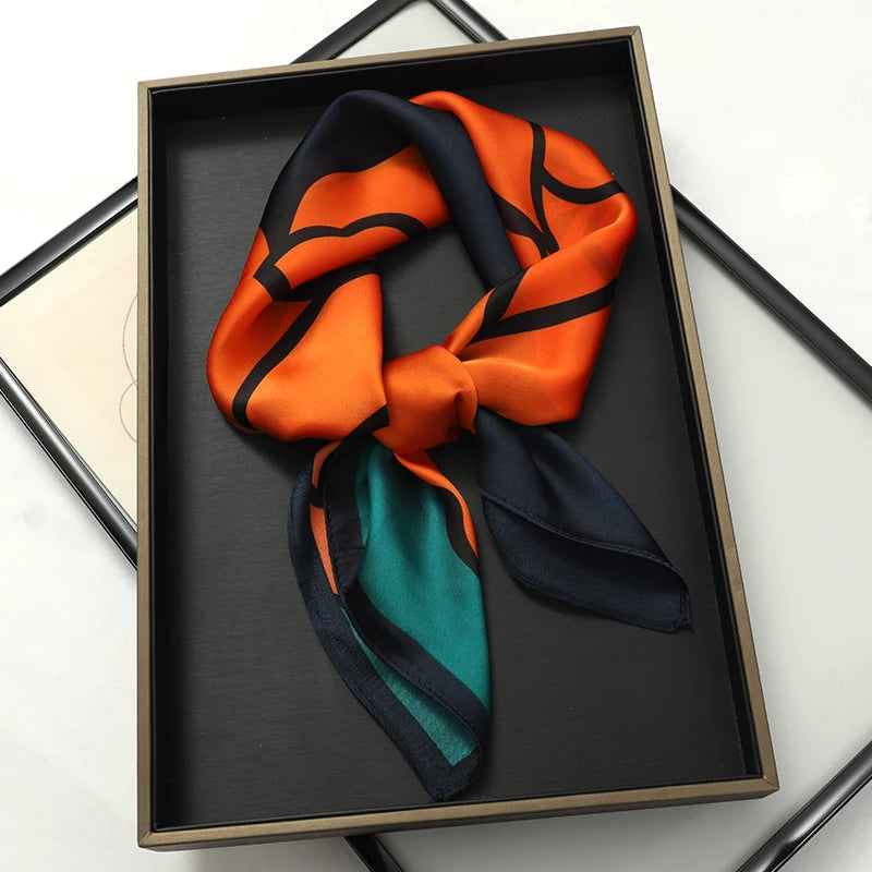 Women’s Printed Square Hair Scarf for Neck and Bag Styling
