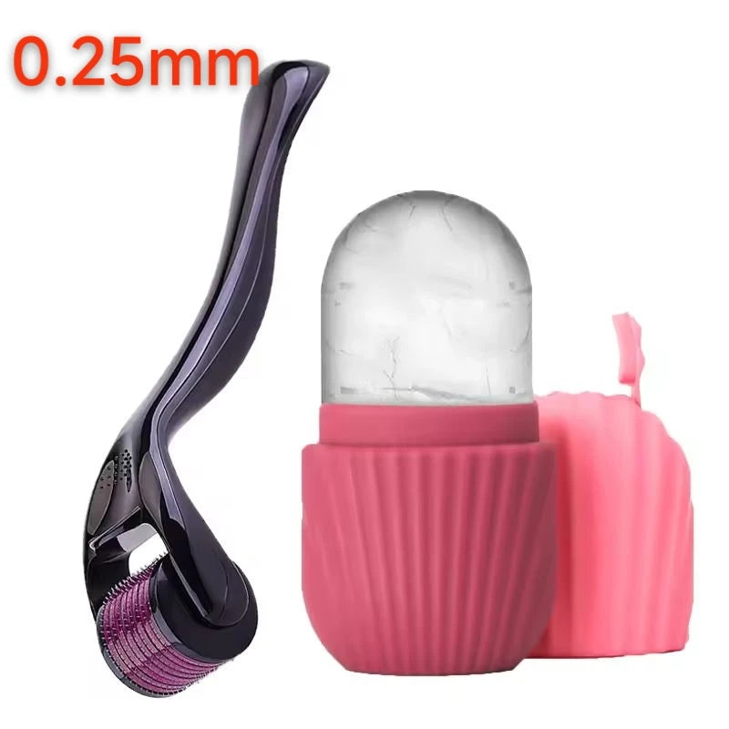 Ice Facial Roller Tool Skin Care Beauty Set with Micro Needle Facial Roller for Face & Beard Care