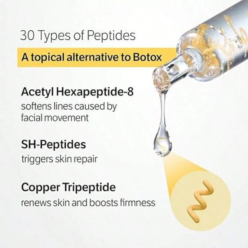 KOEC Silk Peptide Intensive Lifting Ampoule – Collagen Facial Serum with 30-Peptide Complex and Precision Applicator