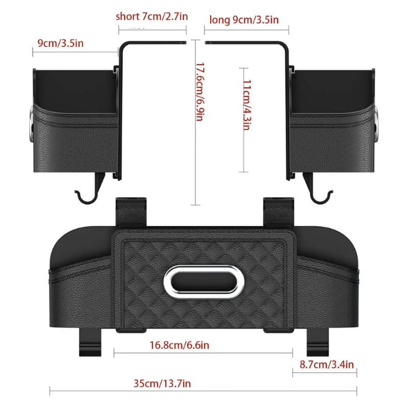 Multifunctional Car Seat Back Organizer Headrest Storage Box