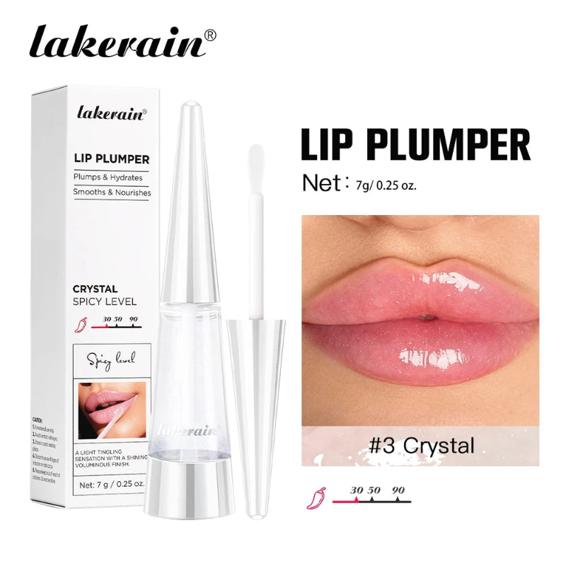 Lakerain Lip Plumper Gloss – Deep Hydration High-Shine Volumizing Lip Moisturizer