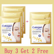 SADOER 10pcs Korean Collagen Facial Mask Anti Wrinkle Anti Aging Moisturizing Brightening Skin Care Mask