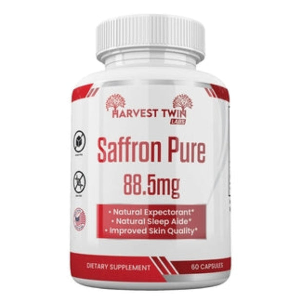 Harvest Twin Labs Saffron Pure 88.5mg Dietary Supplement – 60 Capsules